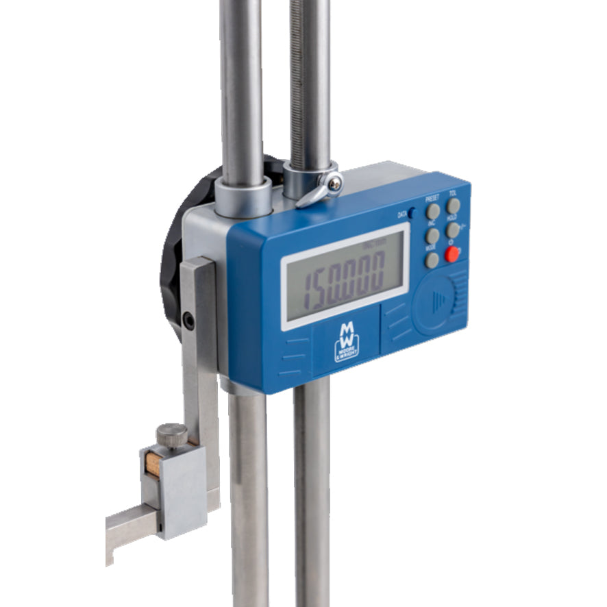 Moore & Wright MW197-60DDL Digital Height Gauge with Data Output, Range 0-600mm / 0-24", Resolution 0.01mm / 0.001"