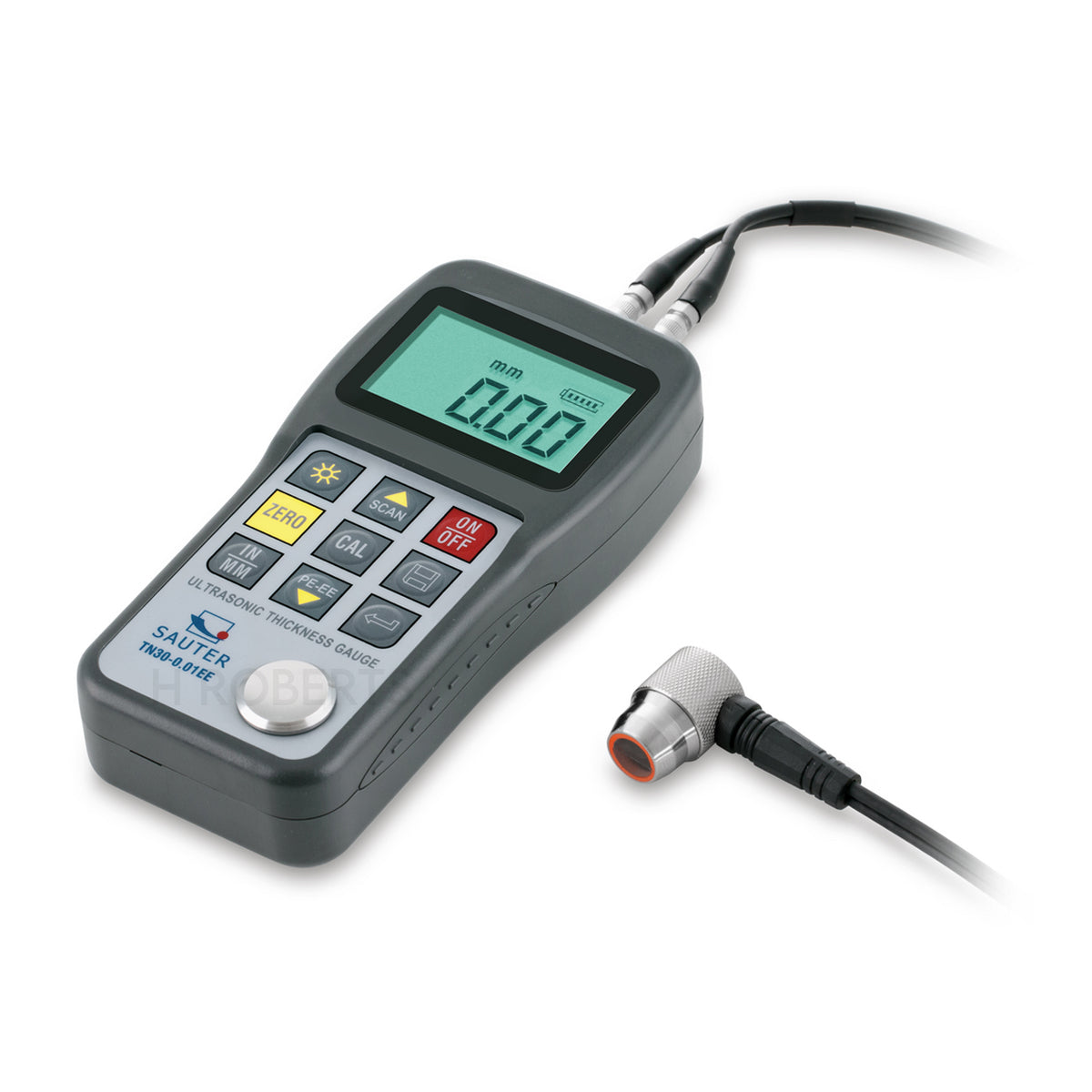 Sauter TN 30-0.01EE Ultrasonic Thickness Gauges, Material thickness pulse-echo, Max 30mm MIN 3mm, Res 0.01mm, Hand-held measuring device for ultrasonic material thickness testing in Echo-Echo principle