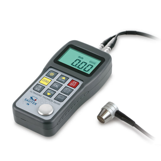 Sauter TN 80-0.1US Ultrasonic Thickness Gauges, Material thickness pulse-echo, Max 80mm MIN 0.75mm, Res 0.1mm, Portable measuring device for ultrasonic material thickness testing