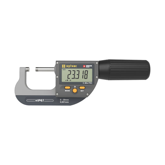 Sylvac 30-803-0300 S_Mike Pro Digital Micrometer, Range 0-30mm, Resolution 0.001mm