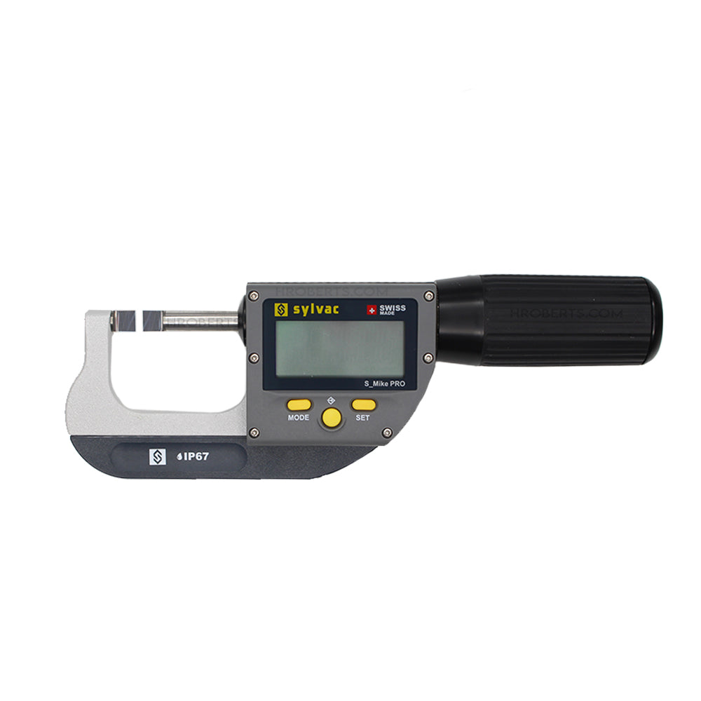 Sylvac 30-803-0302-10 S_Mike Pro V2 Digital Blade Micrometer, Range 0-25mm, Resolution 0.001mm, Non-Rotating Spindle
