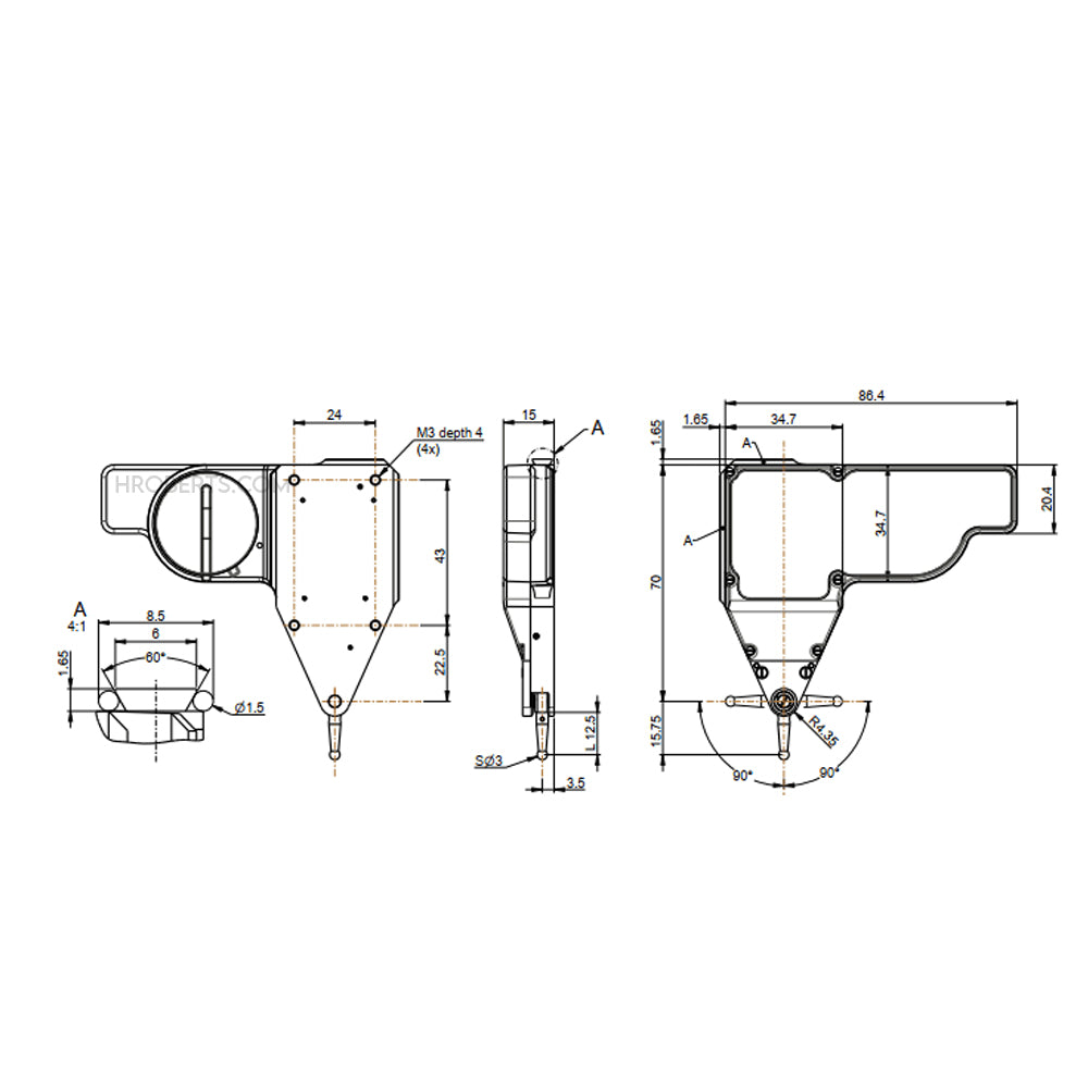 Sylvac 30-801-3006 Lever probe S_Probe LPD Smart, Resolution 0.01µm, Bluetooth® wireless technology