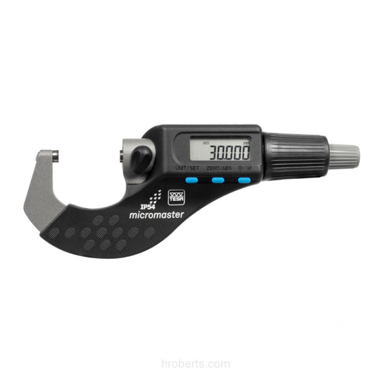 Tesa 06030020 Micromaster Digital Micrometer, Range 0-30mm / 0-1.2", Resolution 0.001mm / 0.00005"