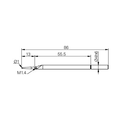 Trimos 20-3420 Measuring Insert 1mm Diameter with Holder, Length 86mm ...