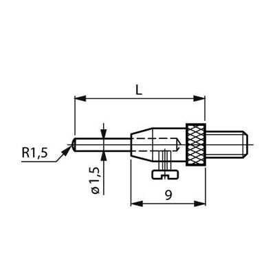 Trimos 20-4048 Measuring Insert M2.5 with Interchangeable Pins, Length 16mm, 26mm, 36mm, 46mm ( TA-MI-118 )