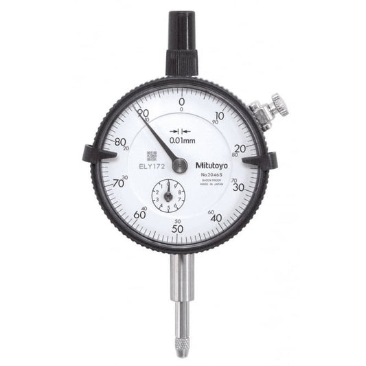 Mitutoyo 2046S Dial Indicator, Graduation 0.01mm, Range 10mm, Scale 0-100, Bezel Diameter 57mm