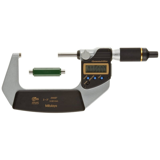 Mitutoyo 293-182-30 Digimatic Digital Quantumike Fast Action Micrometer, Range 2-3" / 50.8-76.2mm, Resolution 0.00005" / 0.001mm with SPC Data Output
