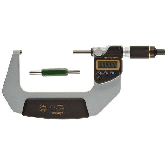 Mitutoyo 293-183-30 Digimatic Digital Quantumike Fast Action Micrometer, Range 3-4" / 76.2-101.6mm, Resolution 0.00005" / 0.001mm with SPC Data Output