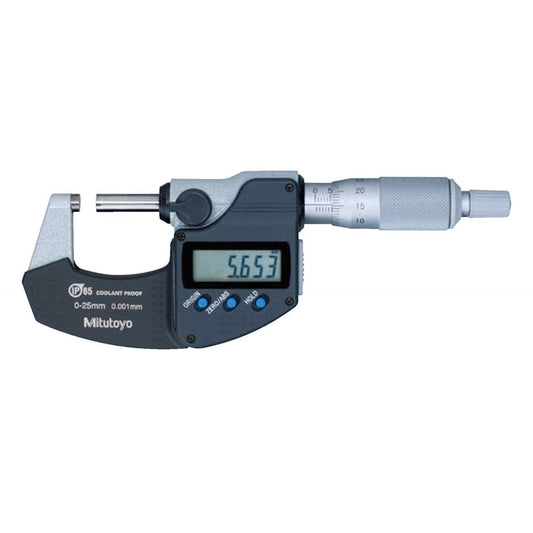 Mitutoyo 293-230-30 Digimatic Digital Micrometer, Range 0-25mm, Resolution 0.001mm, IP65, with SPC Data Output