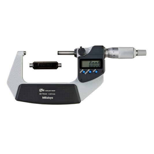 Mitutoyo 293-232-30 Digimatic Digital Micrometer, Range 50-75mm, Resolution 0.001mm, IP65, with SPC Data Output