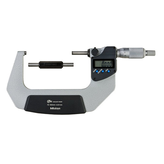 Mitutoyo 293-233-30 Digimatic Digital Micrometer, Range 75-100mm, Resolution 0.001mm, IP65, with SPC Data Output