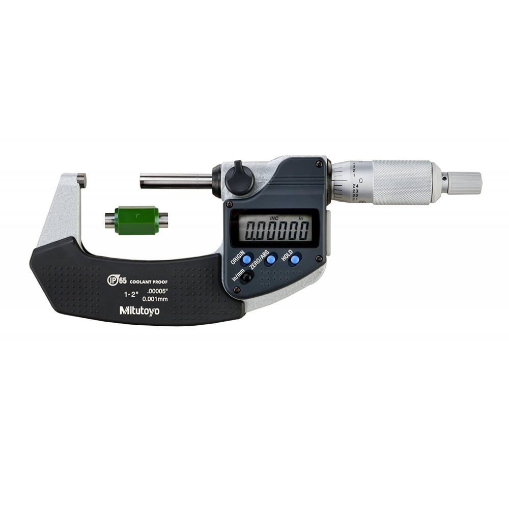 Mitutoyo 293-331-30 Digimatic Digital Micrometer, Range 1-2" /  25.4-50.8mm, Resolution 0.00005" / 0.001mm, IP65, with SPC Data Output