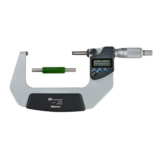 Mitutoyo 293-343-30 Digimatic Digital Micrometer, Range 3-4" /  76.2-101.6mm, Resolution 0.00005" / 0.001mm, IP65