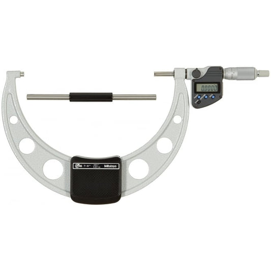 Mitutoyo 293-353-30 Digimatic Digital Micrometer, Range 7-8" /  177.8-203.2mm, Resolution 0.0001" / 0.001mm, IP65, with SPC Data Output