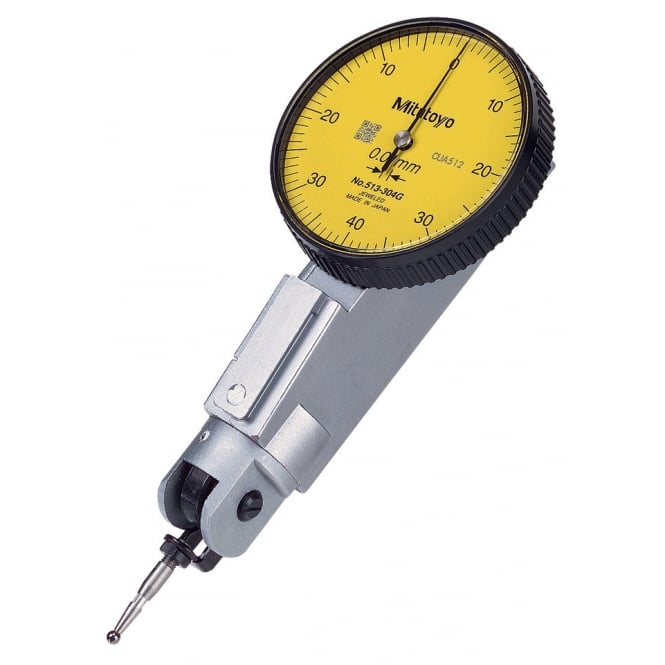 Mitutoyo 513-304GT Lever Dial Indicator Universal Type, Graduation 0.01mm, Range 0.8mm, Scale 0-40-0, Stylus Length 6.5mm, Bezel Diameter 40mm