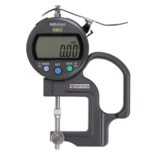 Mitutoyo 547-312S Digimatic Digital Thickness Gauge, Range 0-10mm / 0-0.4", Resolution 0.01mm / 0.0005"