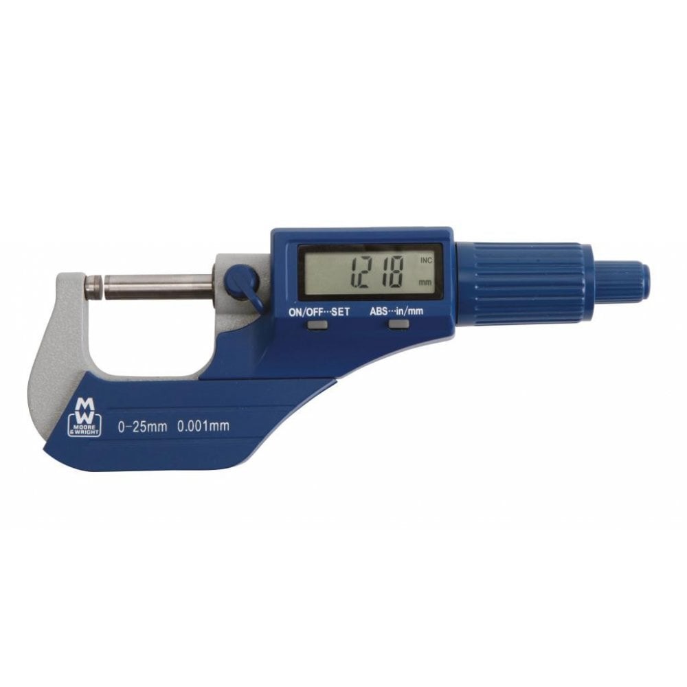 Moore & Wright MW200-01DBL Digital Micrometer, Range 0-25mm / 0-1", Resolution 0.001mm / 0.00005"
