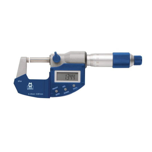 Moore & Wright MW201-01DAB Digital Micrometer, Range 0-25mm / 0-1", Resolution 0.001mm / 0.00005"