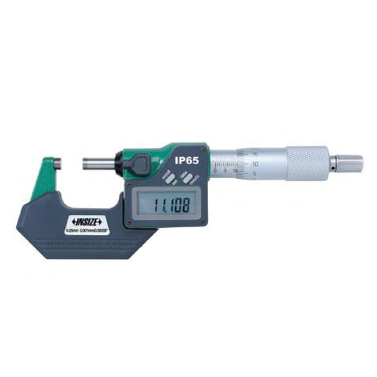 Insize 3101-25A Digital Micrometer, IP65, Range 0-25mm / 0-1", Graduation 0.001mm / 0.00005", With Data Output