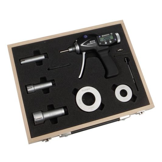 Bowers SXTH5M-BT Digital Pistol Grip Bore Gauge Set, Range 20-50mm, Resolution 0.001mm, 3-Point Contact with Bluetooth, Supplied with Setting Rings and Ukas Certificate